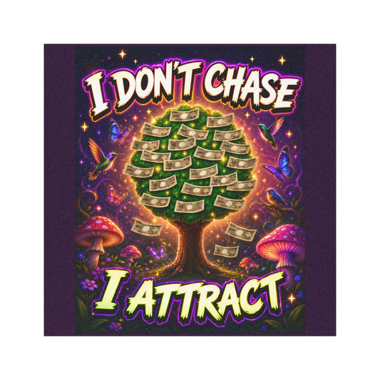 Car Magnet — "I Don't Chase I Attract" Holographic Empowerment Design