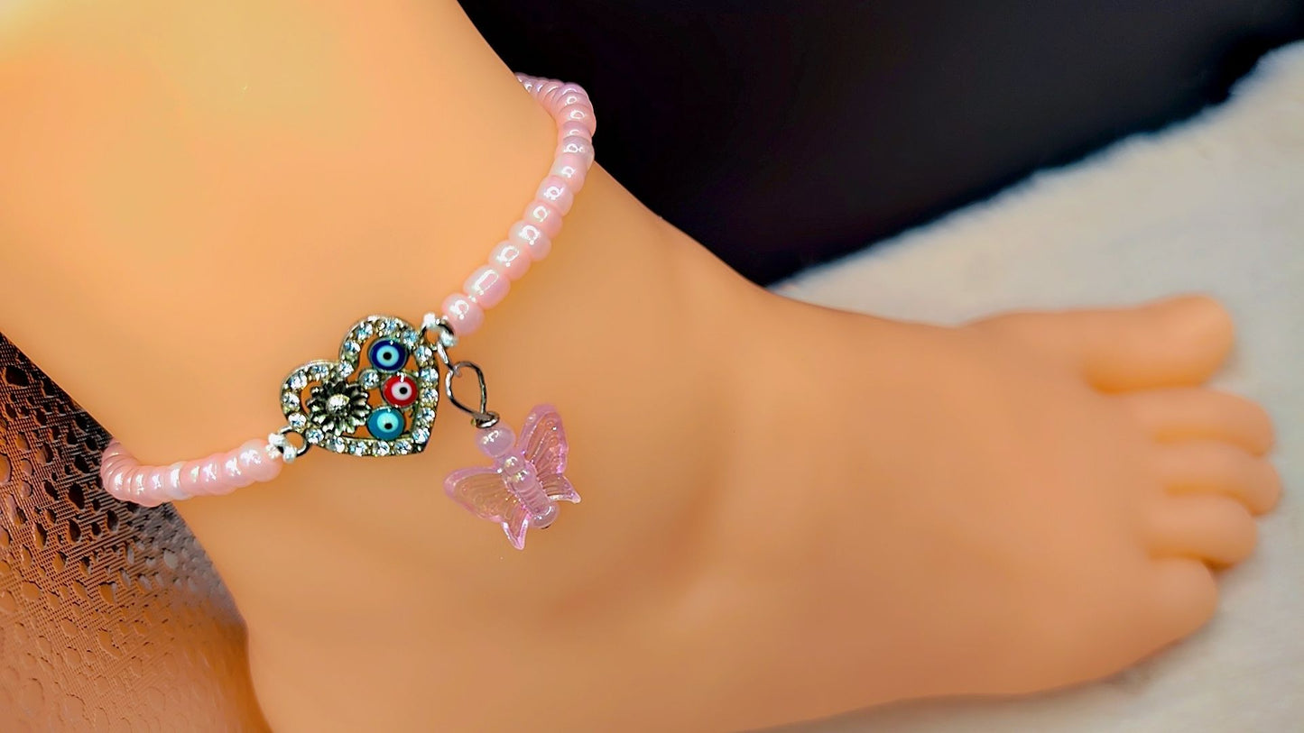 Heart of Vision Butterfly Anklet 🩷🦋🧿