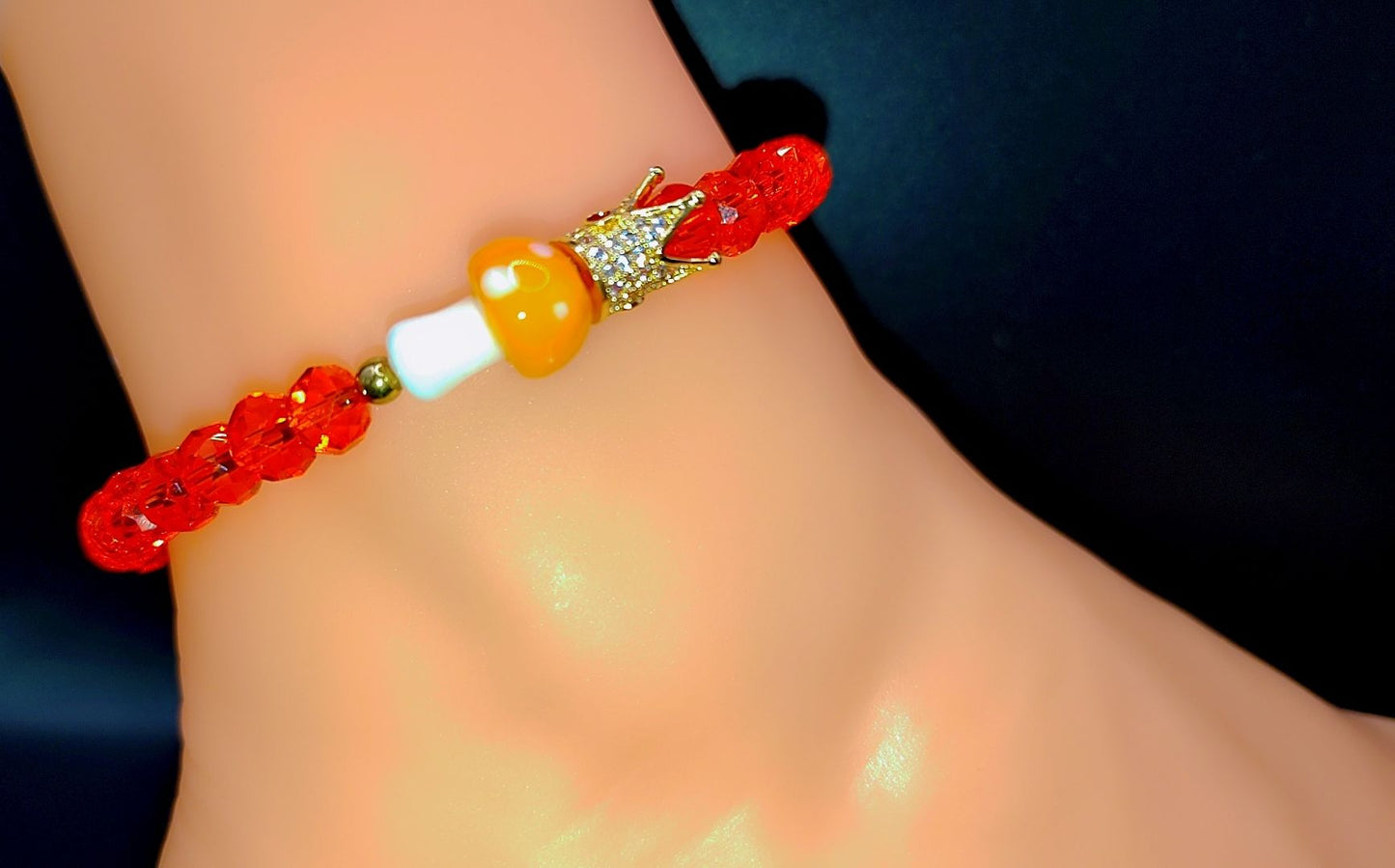 Solar Bloom Mushroom Crown Anklet šāØš