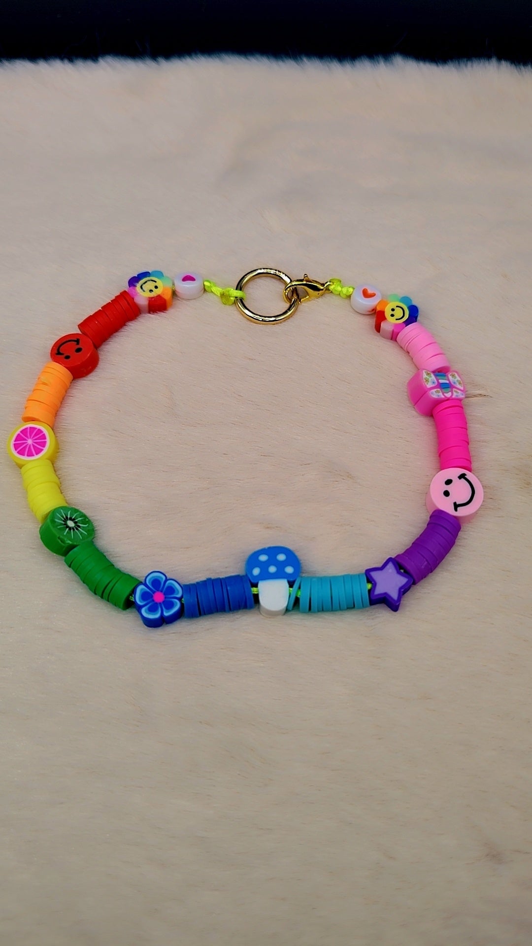 Rainbow Happy XL Anklet 🌈✨🌼
