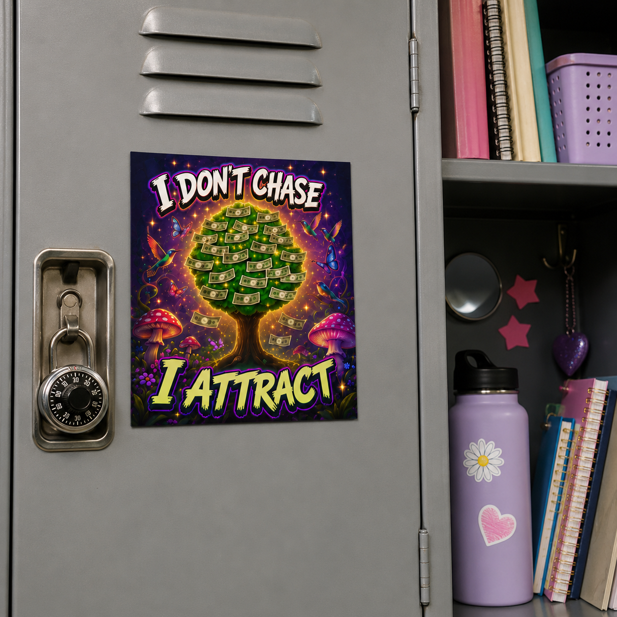 Car Magnet — "I Don't Chase I Attract" Holographic Empowerment Design