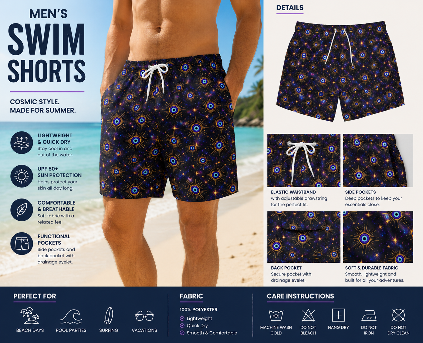 ✨ Cosmic Eclipse Swim Shorts ✨