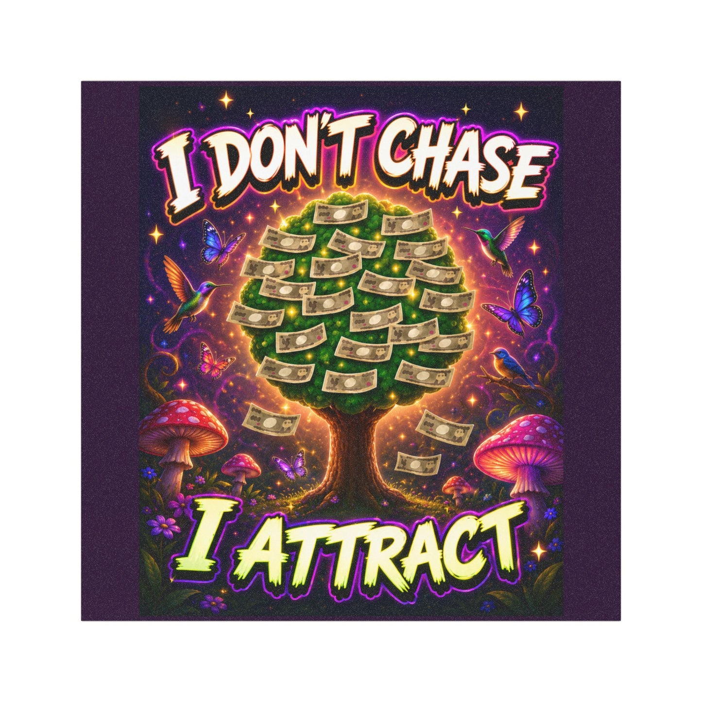 Car Magnet — "I Don't Chase I Attract" Holographic Empowerment Design