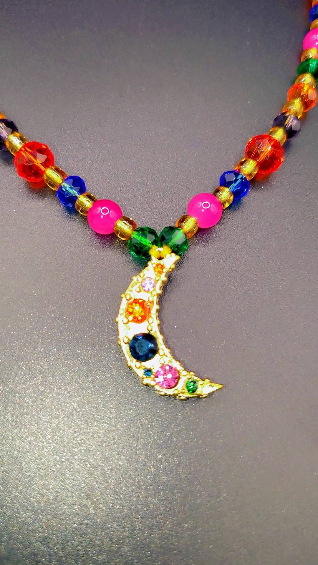 Celestial Moonbeam Cascade Necklace 🌙✨🌈