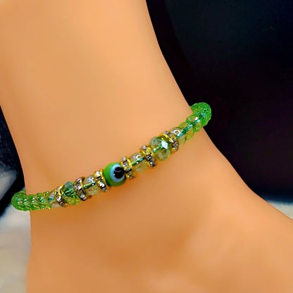 Emerald Eye of Protection Anklet 🧿💚