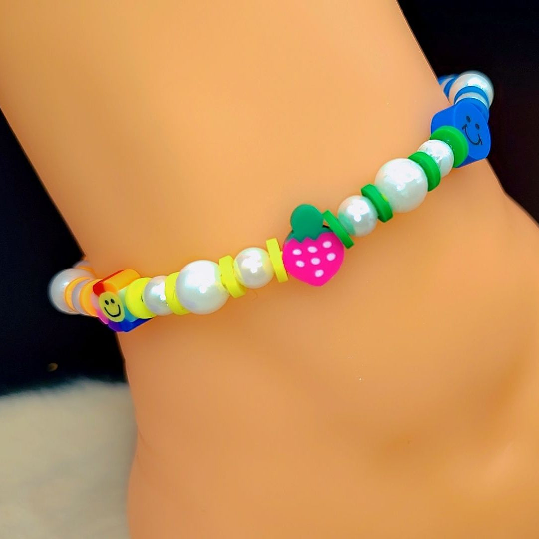 Rainbow Joy Pearl Anklet 🌈✨