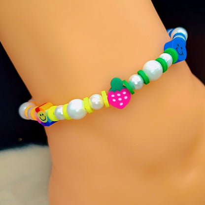 Rainbow Joy Pearl Anklet 🌈✨