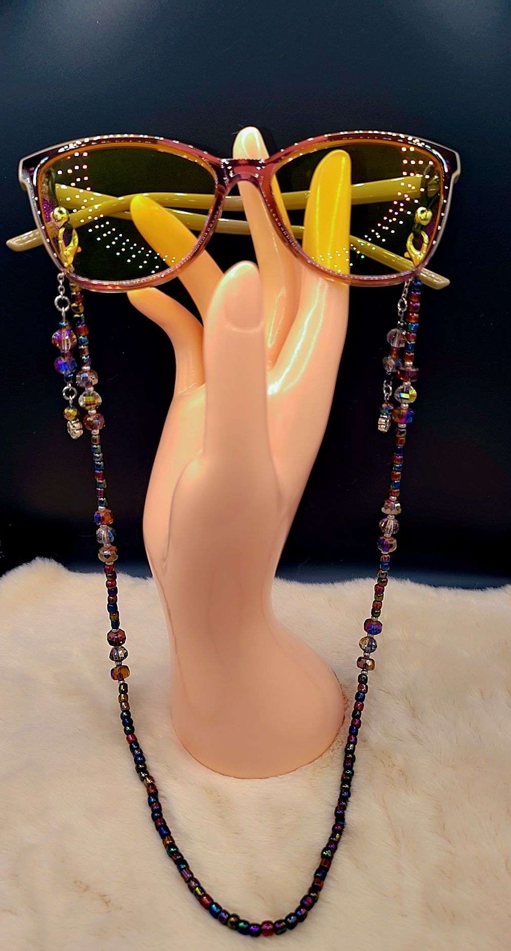 Midnight Rainbow Glasses Chain ✨🌈🖤