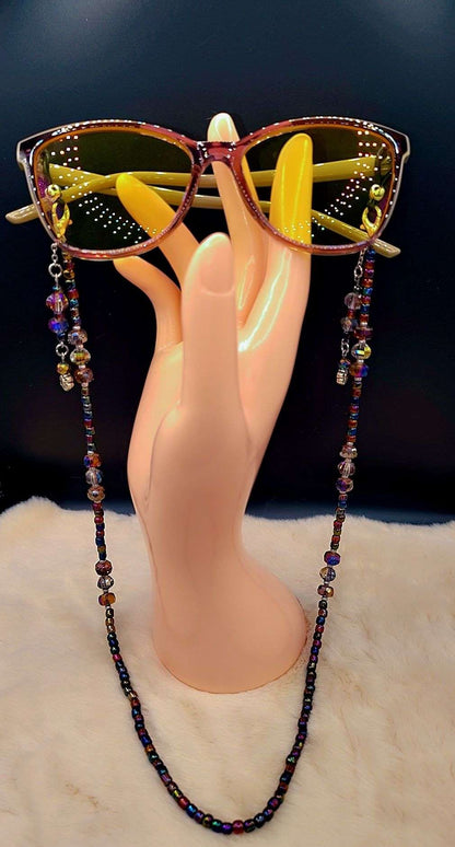Midnight Rainbow Glasses Chain ✨🌈🖤