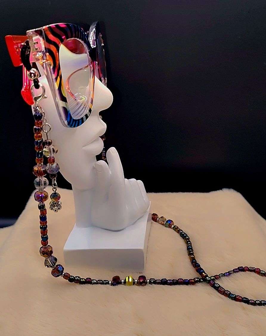 Midnight Rainbow Glasses Chain ✨🌈🖤
