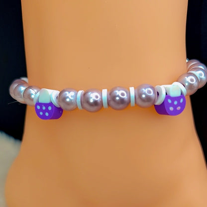 Lavender Moon Charm Anklet 💜🌙✨🪻