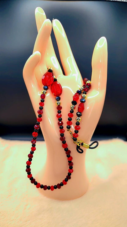 Cosmic Ember Glasses Chain 🔴✨⚫