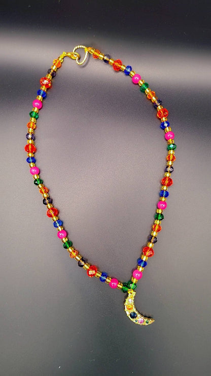 Celestial Moonbeam Cascade Necklace 🌙✨🌈