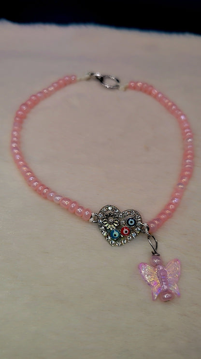 Heart of Vision Butterfly Anklet 🩷🦋🧿