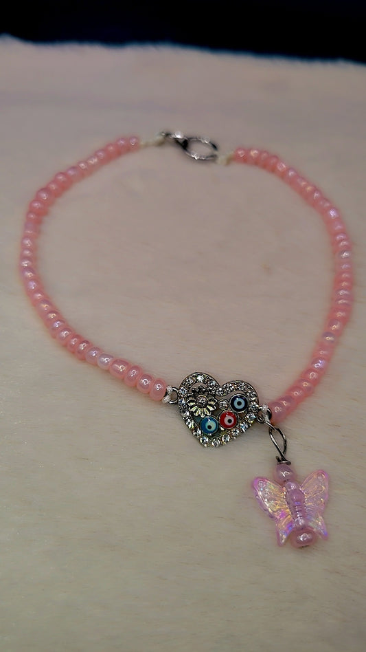Heart of Vision Butterfly Anklet 🩷🦋🧿