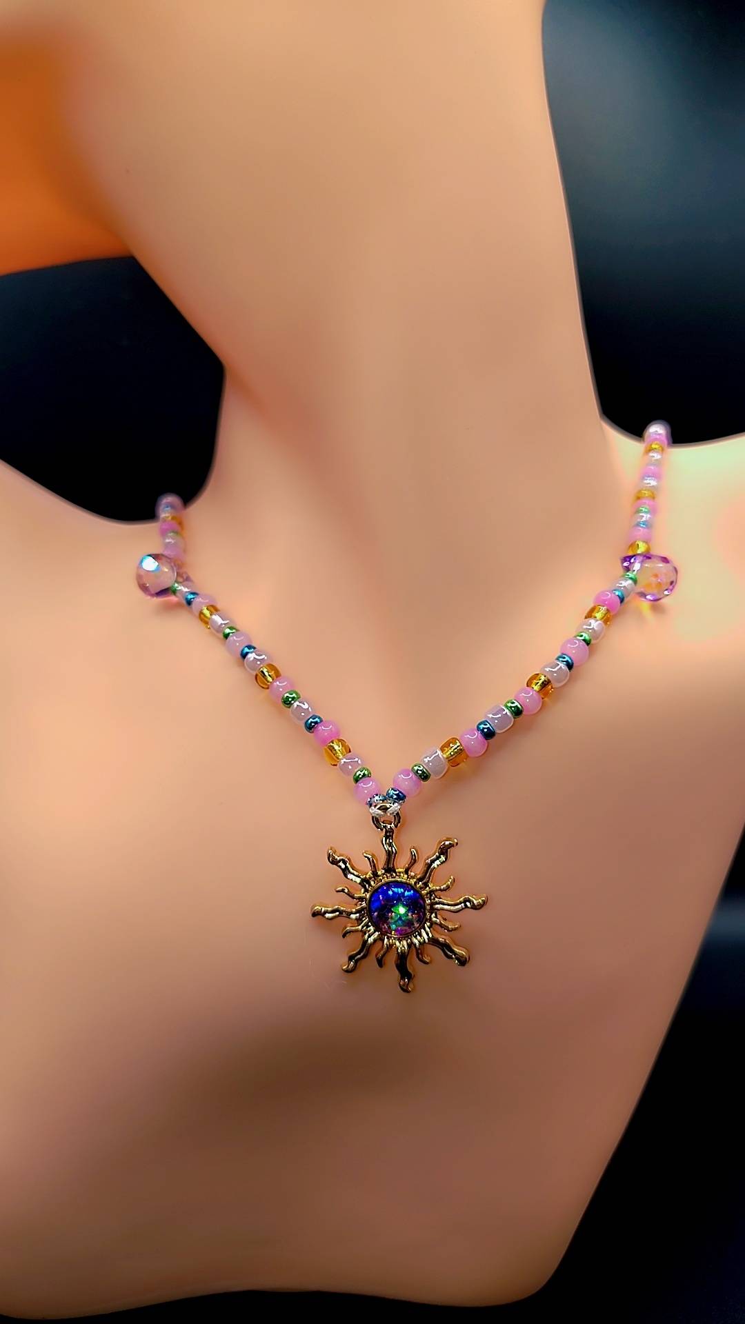 Solar Bloom Pendant Necklace ☀️🌸✨