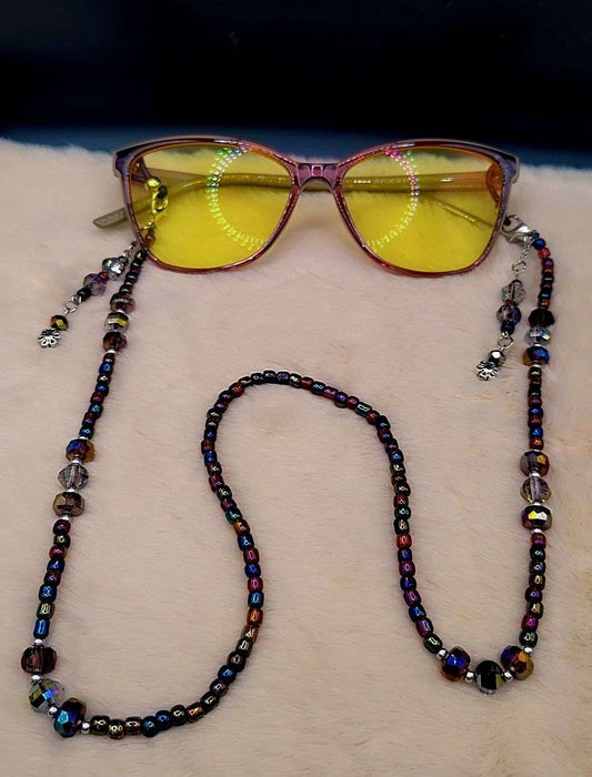 Midnight Rainbow Glasses Chain ✨🌈🖤