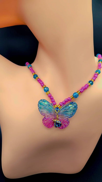 Radiant Butterfly Spirit Necklace ✨🦋🐞