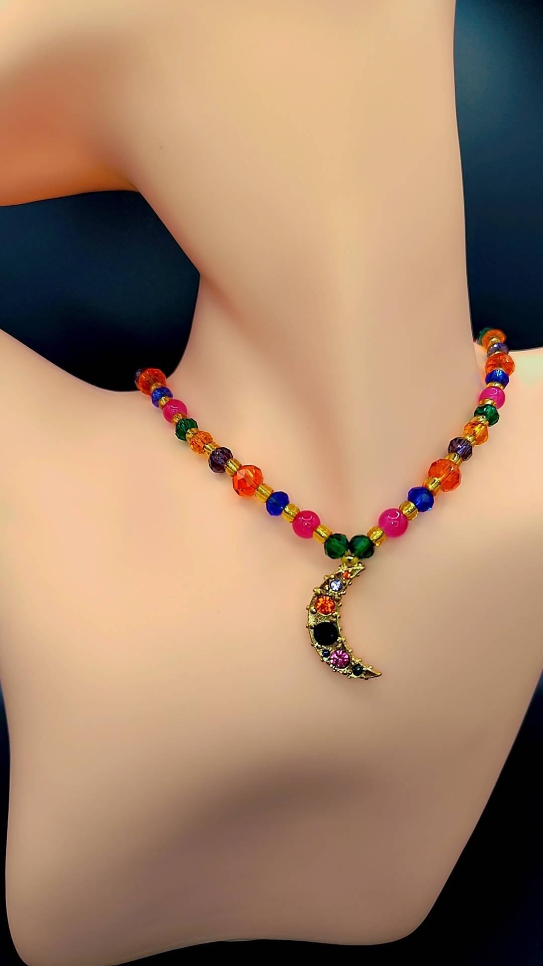 Celestial Moonbeam Cascade Necklace 🌙✨🌈