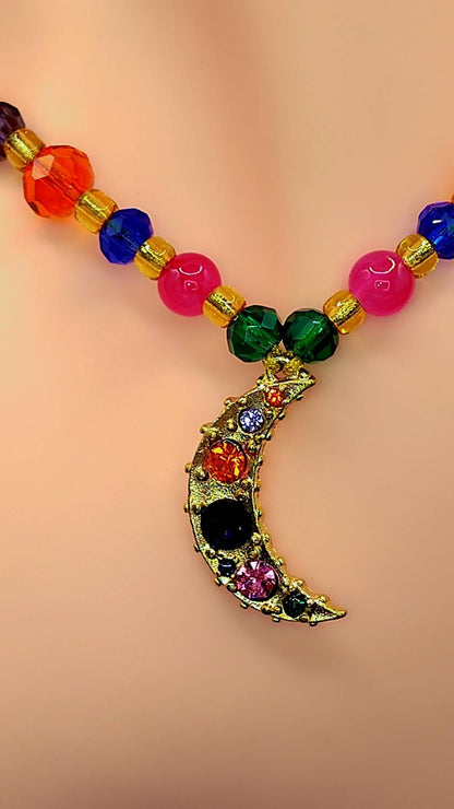 Celestial Moonbeam Cascade Necklace 🌙✨🌈