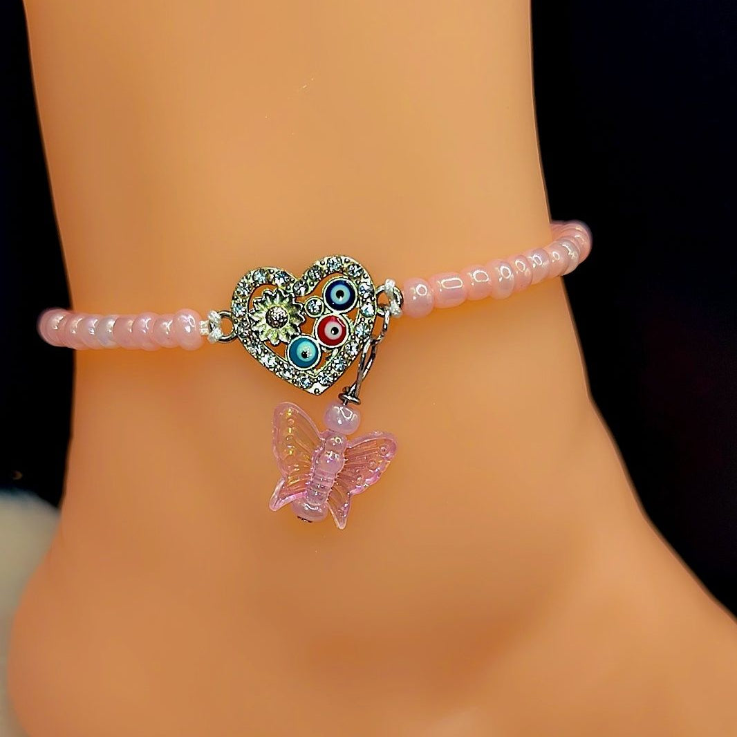 Heart of Vision Butterfly Anklet 🩷🦋🧿