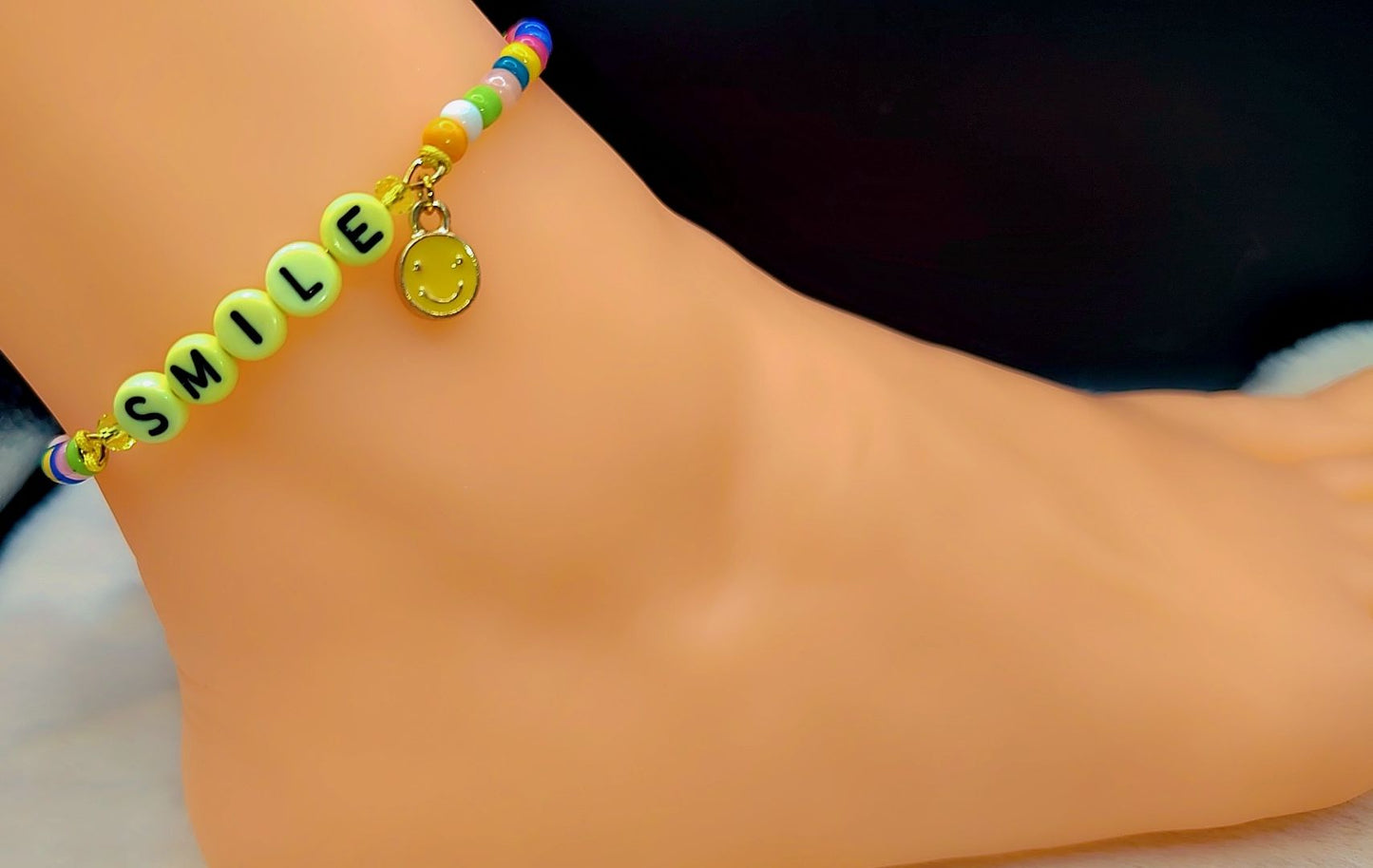 Rainbow Smile Charm Anklet 🌈😊