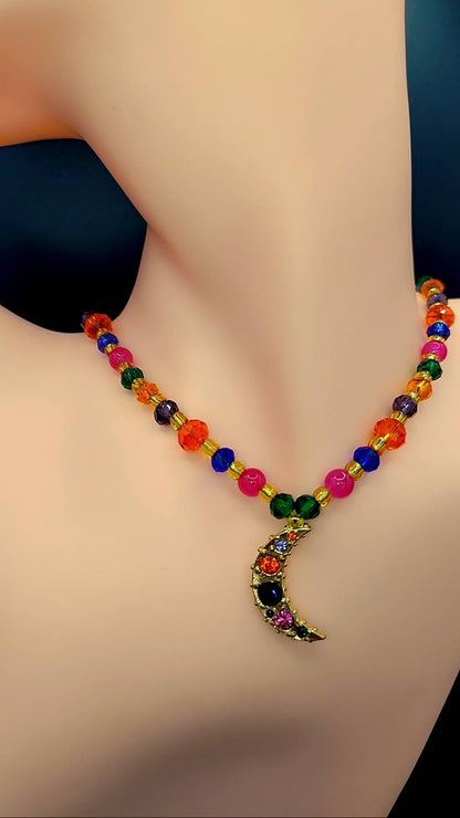 Celestial Moonbeam Cascade Necklace 🌙✨🌈
