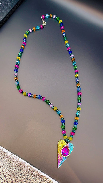 Celestial Prism Heart Necklace ✨💖🌈