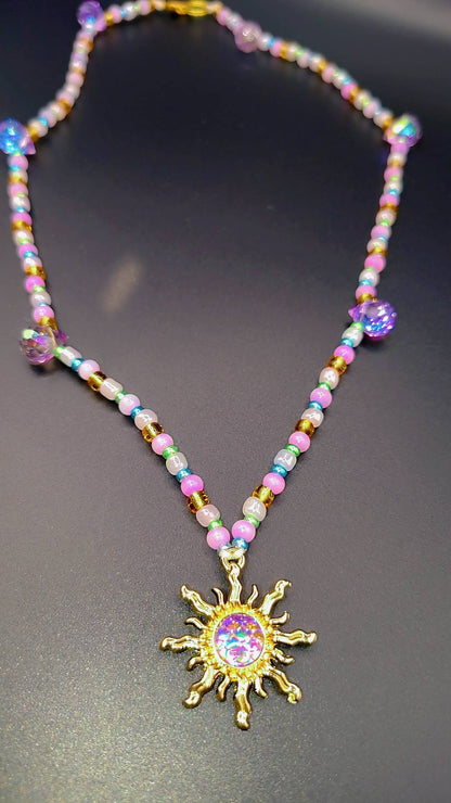 Solar Bloom Pendant Necklace ☀️🌸✨