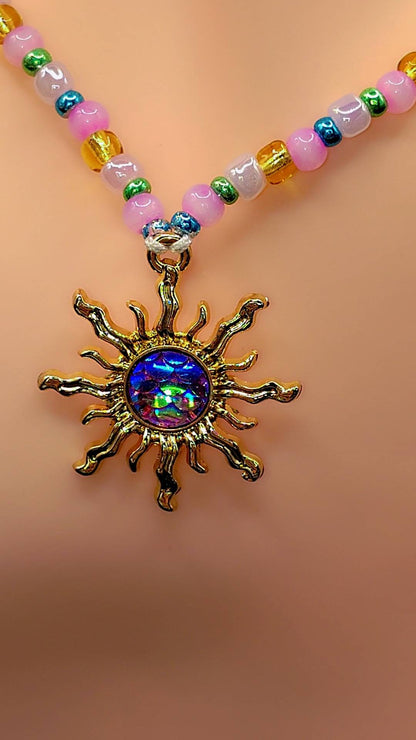 Solar Bloom Pendant Necklace ☀️🌸✨