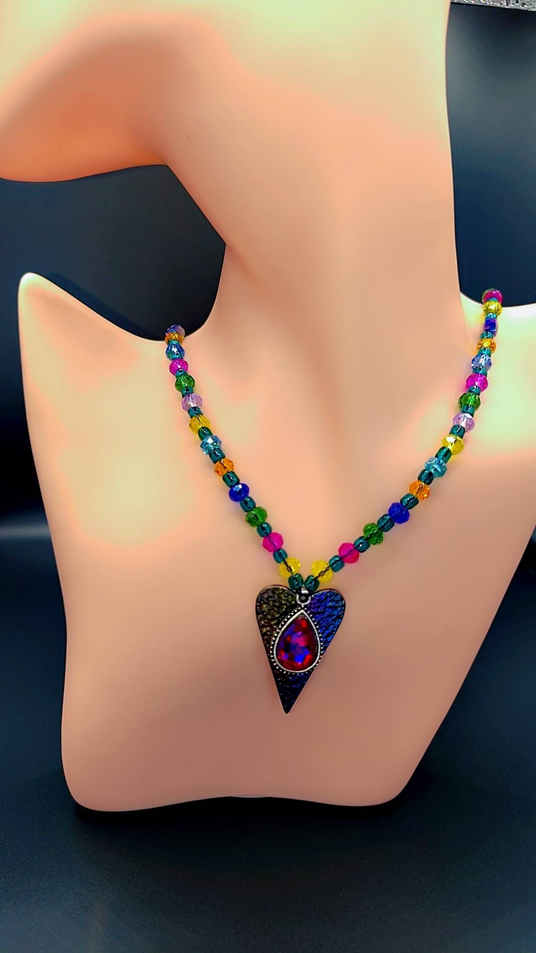 Celestial Prism Heart Necklace ✨💖🌈