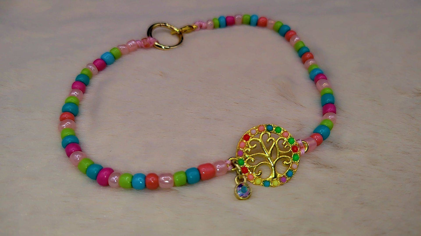 Rainbow Tree Healing XL Anklet 🌈🌿✨