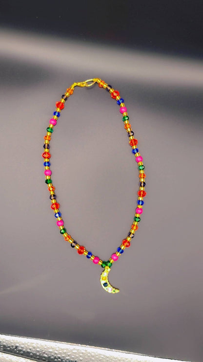 Celestial Moonbeam Cascade Necklace 🌙✨🌈