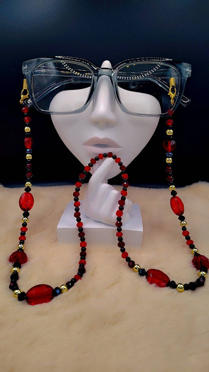 Cosmic Ember Glasses Chain 🔴✨⚫