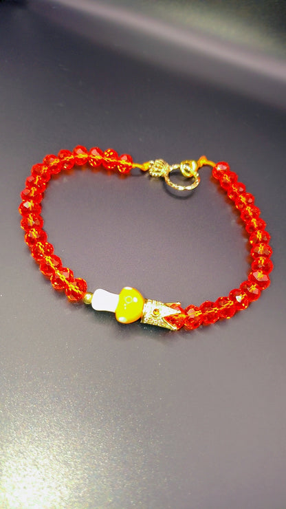 Solar Bloom Mushroom Crown Anklet 🍄✨👑
