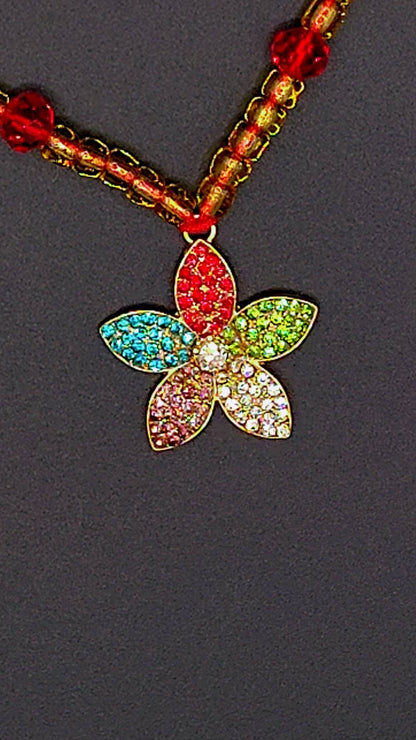 Celestial Bloom Heart Necklace 🌸✨💖