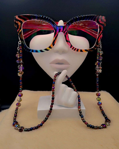 Midnight Rainbow Glasses Chain ✨🌈🖤