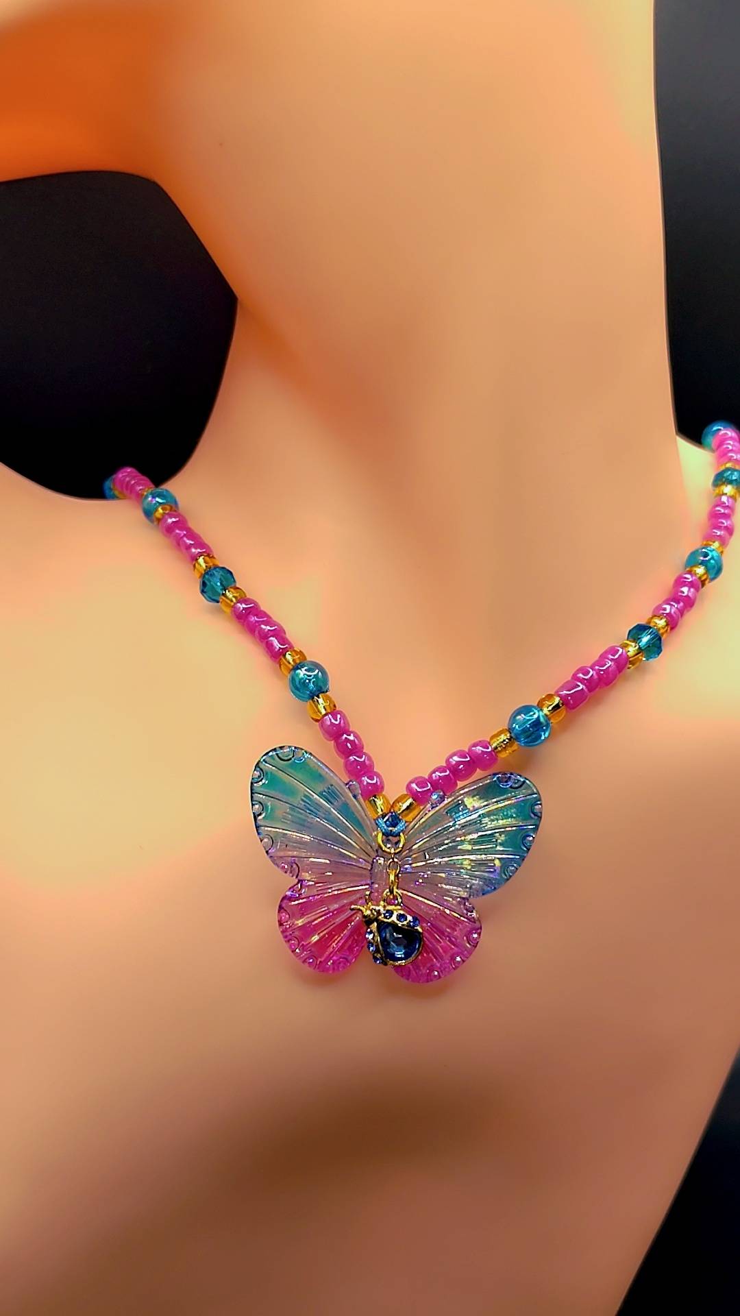 Radiant Butterfly Spirit Necklace ✨🦋🐞