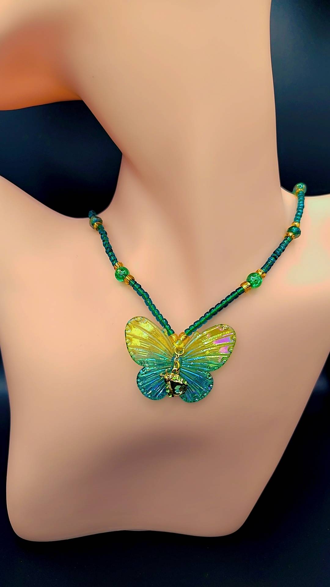 Emerald Butterfly Spirit Necklace 🦋💚🐞