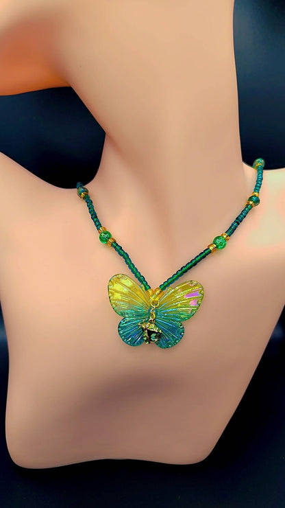 Emerald Butterfly Spirit Necklace 🦋💚🐞