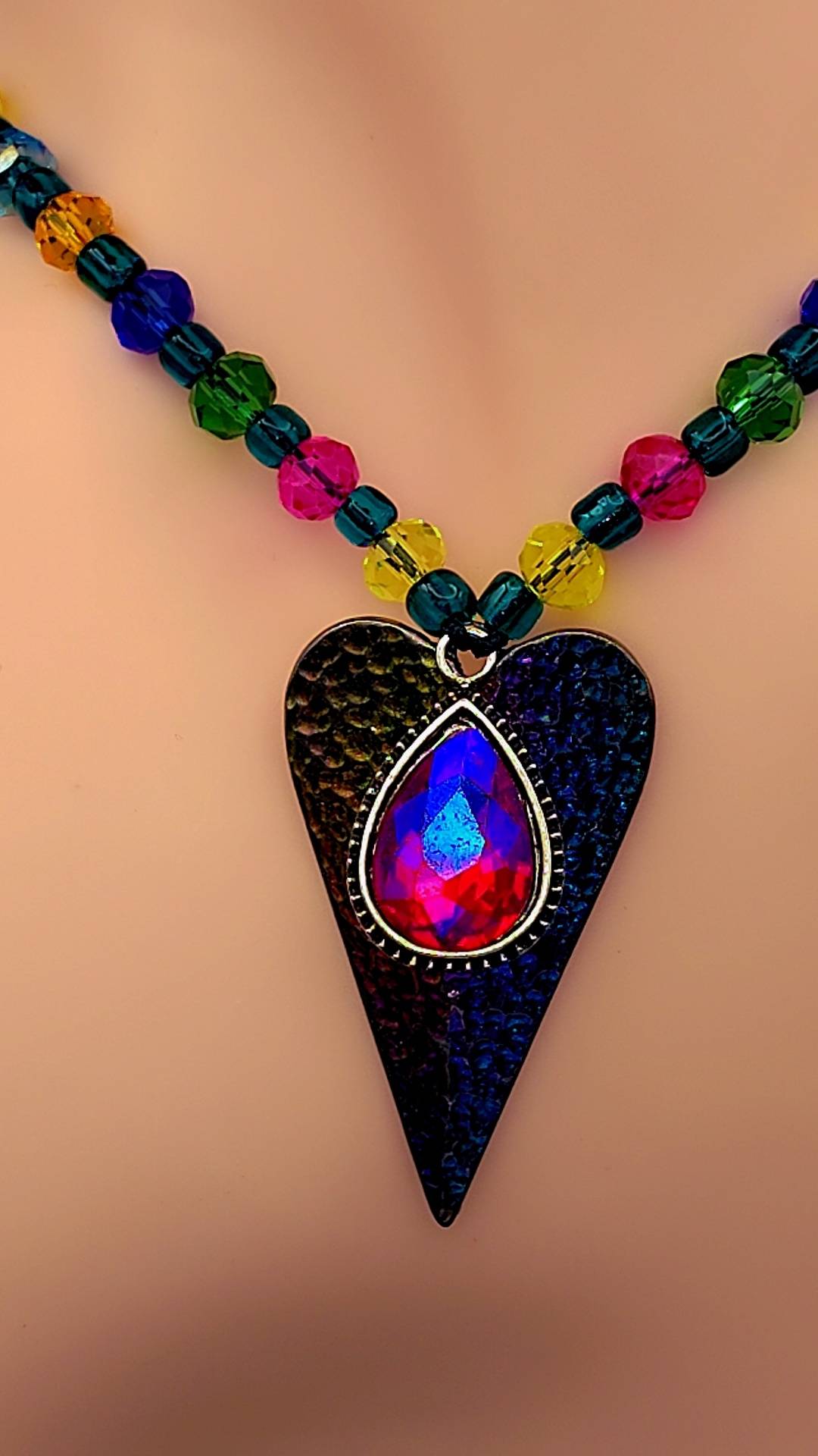 Celestial Prism Heart Necklace ✨💖🌈