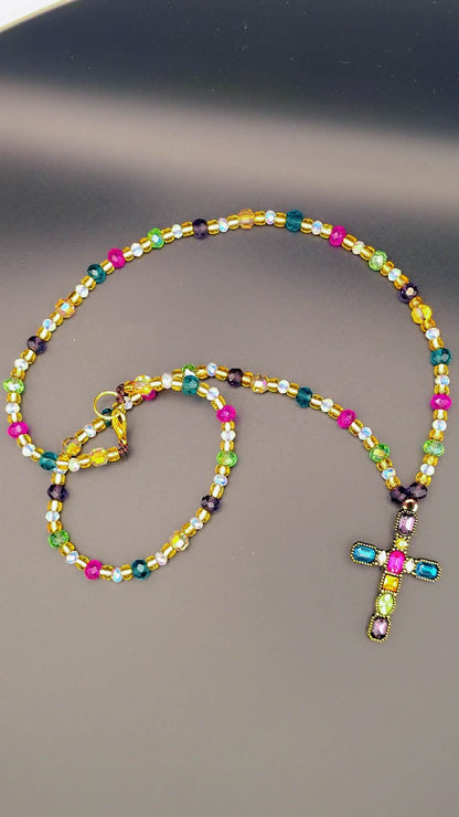 Spiritual Cross Necklace  Awaken the Divine Within ✨
